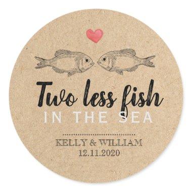 Two Less Fish in the Sea Favor Stickers