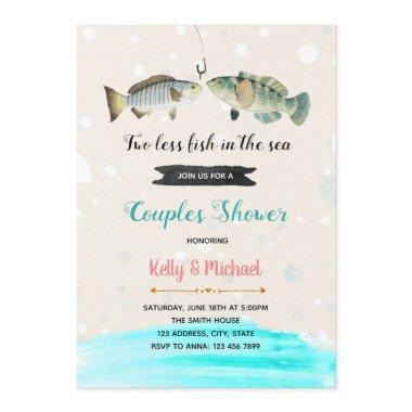 Two Less Fish in the Sea Shower Invitations