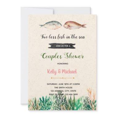 Two less fish in the sea shower Invitations