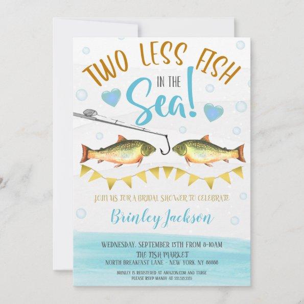 Two Less Fish in the Sea Wedding Shower Invitations