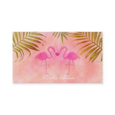 Two Pink Flamingos Watercolor Business Invitations