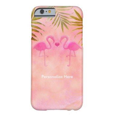Two Pink Flamingos Watercolor Tropical Phone Case