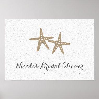 Two Starfish Beach Bridal Shower Party Banner Poster