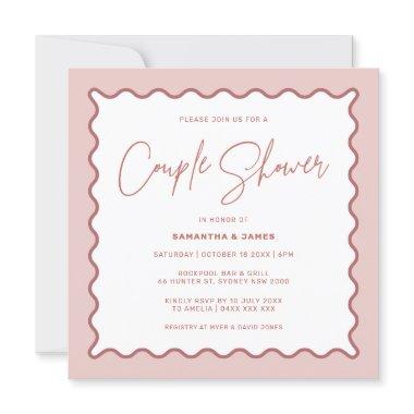 Two Tone Wavy Border Couple Shower