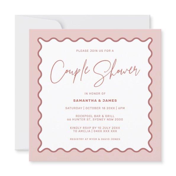 Two Tone Wavy Border Couple Shower