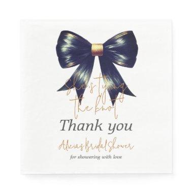Tying Knot Coquette Gold Black Bow  Napkins