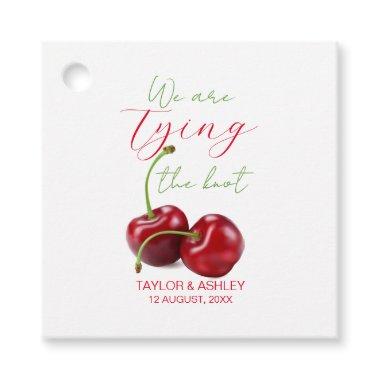 Tying the Knot Cherry Fruit Wedding Favors Favor Tags