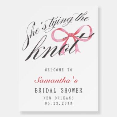 Tying the Knot Coquette Bridal Shower Welcome Sign