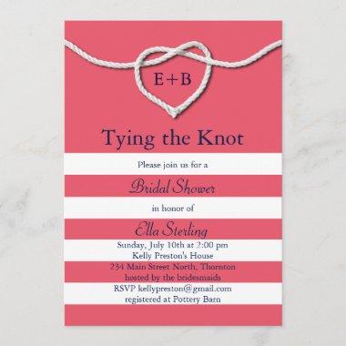 Tying the Knot Coral Bridal Shower Invite