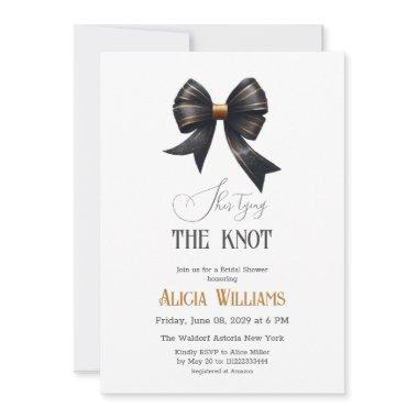 Tying the Knot Gold Black Bow