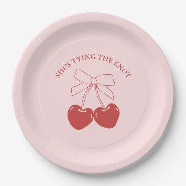 Tying the Knot Pink Coquette Paper Plates