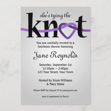 Tying The Knot (PUR) Wedding Shower Invitations