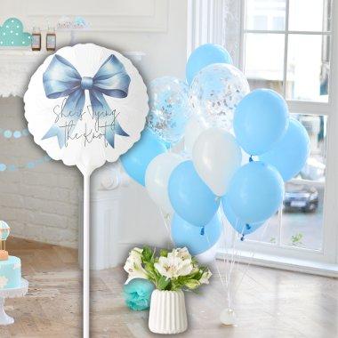 Tying the Knot Something Blue Bow Bridal Shower Balloon
