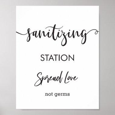 Typography Modern Sanitizing Station Sign