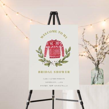 Ugly Sweater Winter Green Bridal Shower Welcome Foam Board