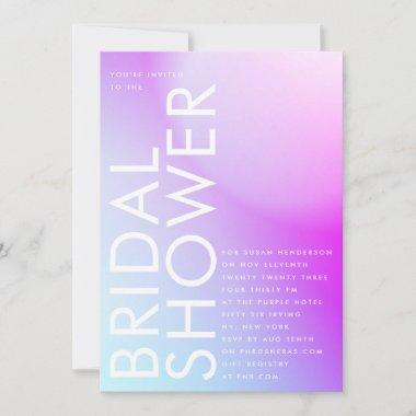 Ultra Modern Gradient Purple Fall Bridal Shower Invitations