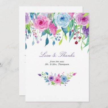 Ultra Violet Floral Thank You Invitations