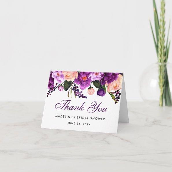 Ultra Violet Purple Bridal Shower Thanks Note Thank You Invitations