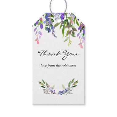 Ultra Violet Wedding Watercolor Floral Thank You Gift Tags