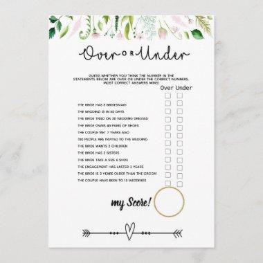 under or over bridal baby shower game Invitations