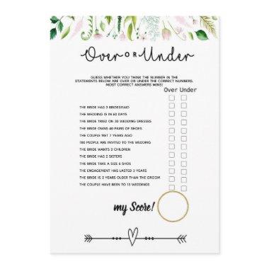 under or over bridal baby shower game Invitations