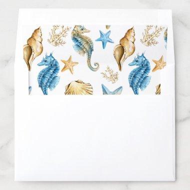 Under the Sea Blue & Gold Envelope Liner