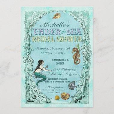 Under the Sea Mermaid Bridal Shower Invitations
