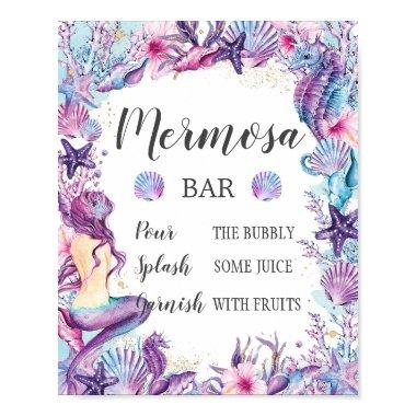 Under the Sea Mermaid Shower Birthday Mermosa Bar Poster