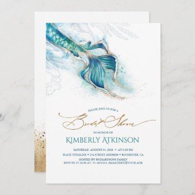 Under the Sea Mermaid Tail Bridal Shower Invitations