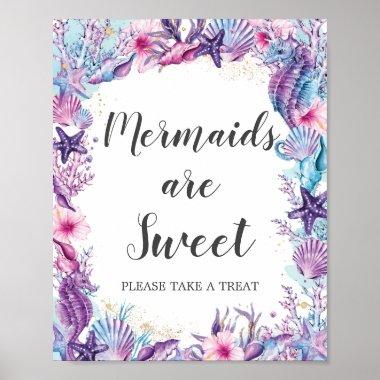 Under the Sea Mermaids are Sweet Take a Treat Poster