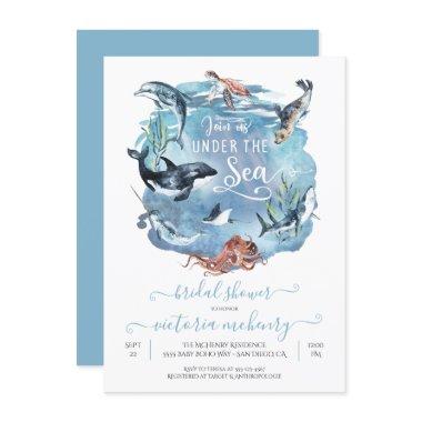 Under the Sea Watercolor Bridal Baby Shower Invitations