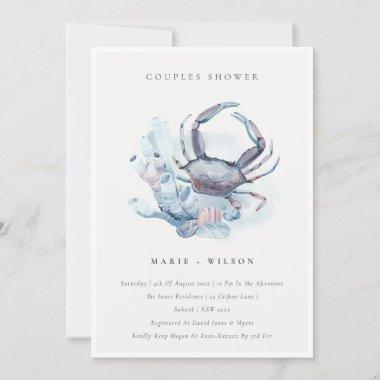 Underwater Crab Coral Costal Couples Shower Invite