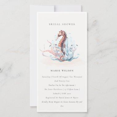Underwater Seahorse Seaweed Bridal Shower Invite