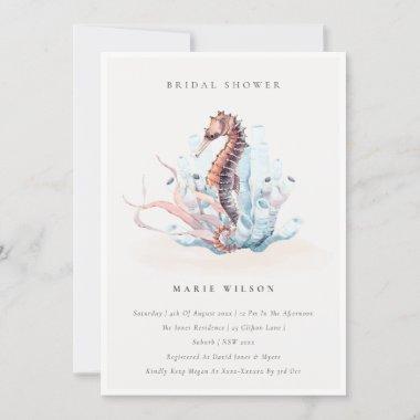 Underwater Seahorse Seaweed Bridal Shower Invite