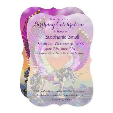 Unicorn Birthday  Purple Blue Pink Horse