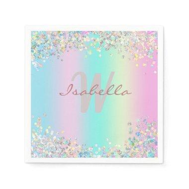 Unicorn Holographic Glitter Napkins
