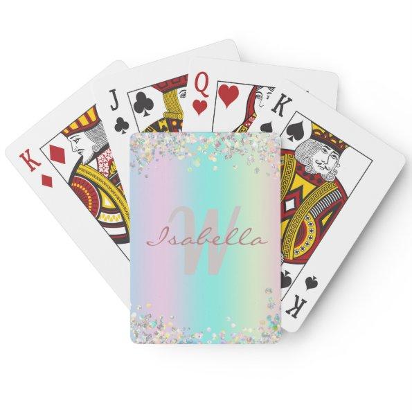 Unicorn Holographic Glitter Poker