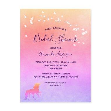 Unicorn purple pink  invitation Post