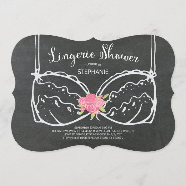 Unique Chalkboard Lingerie Shower Invitations