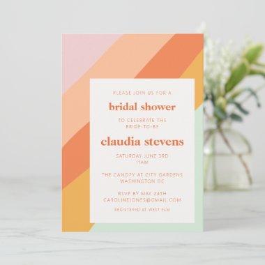 Unique Chic Retro Pastel Bridal Shower Invitations