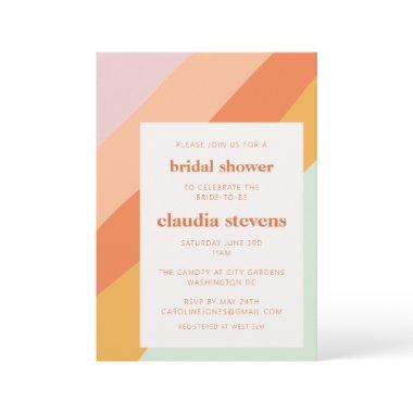 Unique Chic Retro Pastel Bridal Shower Invitations