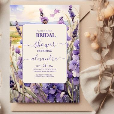 Unique floral lavender bridal shower Invitations