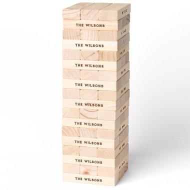 Unique Gifts Rustic Wood Personalized Family Name Topple Tower