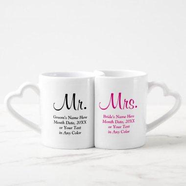 Unique Mr. and Mrs. Gifts for Bride and Groom Coffee Mug Set