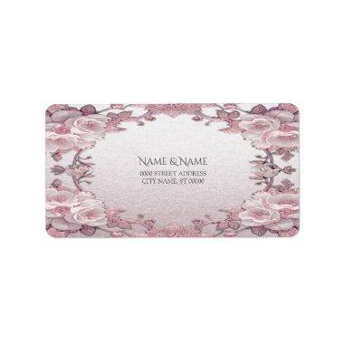 Unique Pink Floral Address Label