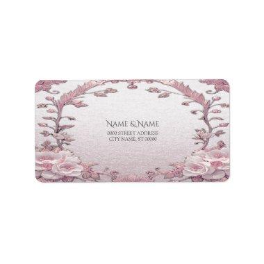 Unique Pink Floral Address Label
