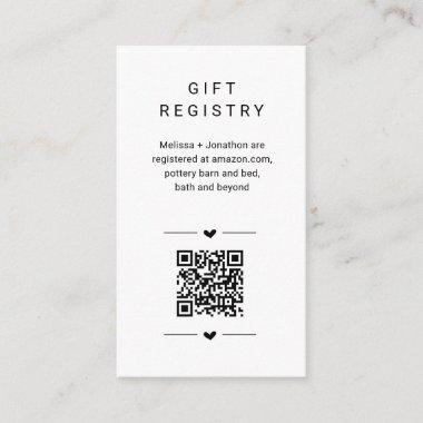 Unique QR Code Gift Registry Invitations Insert