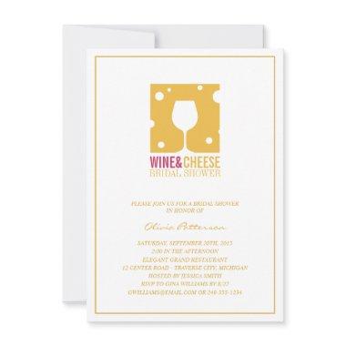 Unique Wine And Cheese Bridal Shower Invitations