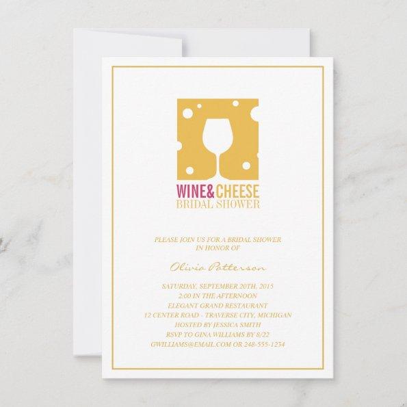 Unique Wine And Cheese Bridal Shower Invitations