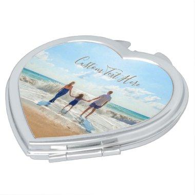 Unique Your Own Design Custom Photo and Text Compact Mirror